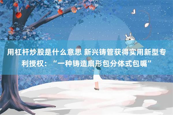 用杠杆炒股是什么意思 新兴铸管获得实用新型专利授权：“一种铸造扇形包分体式包嘴”