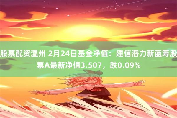 股票配资温州 2月24日基金净值：建信潜力新蓝筹股票A最新净值3.507，跌0.09%