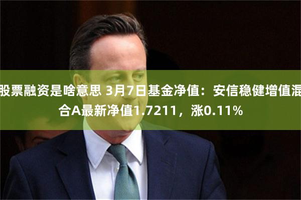 股票融资是啥意思 3月7日基金净值：安信稳健增值混合A最新净值1.7211，涨0.11%